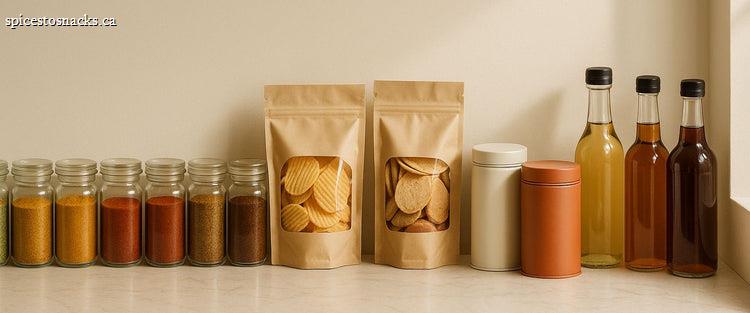 Organised pantry shelf with spices, snacks and coffee — Spices To Snacks Canada
