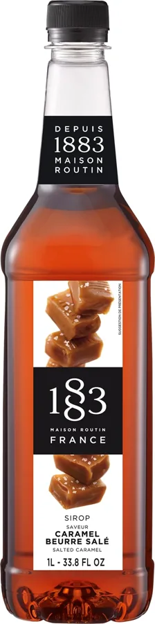 1883 MAISON ROUTIN Salted Caramel Syrup 1 L Plastic Bottle — Barista-Grade, Pump-Friendly