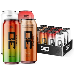 3D Sugar Free Energy Drink Sulek Variety Pack — 12 x 16oz Cans, 200mg Caffeine, 6 Bold Flavors