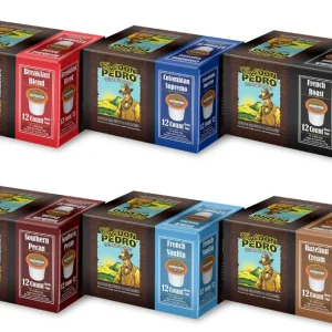 Cafe Don Pedro 72-Count Low-Acid 100% Arabica K-Cup Variety Pack — 6 Flavors, Keurig Compatible, Smooth Full-Bodied Taste