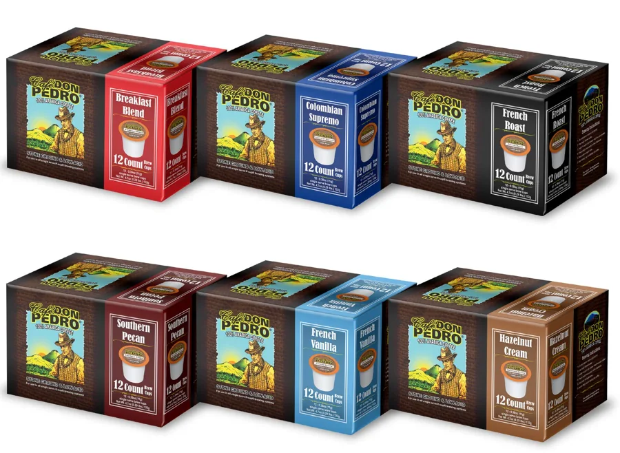 Cafe Don Pedro 72-Count Low-Acid 100% Arabica K-Cup Variety Pack — 6 Flavors, Keurig Compatible, Smooth Full-Bodied Taste