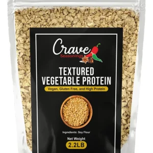 Crave Seasonings Textured Vegetable Protein (TVP) Soy Chunks 2.2 lb — Unflavored, Gluten Free, High-Protein Vegan Pantry Staple