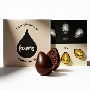 Kums Dark Chocolate Tabs for Couples — 1 Box Vegetarian Dark Tabs, Individually Portioned USA-Made