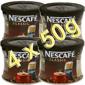 Nescafé Classic Greek Frappe instant coffee 4x50 g jars — foamable, iced or hot