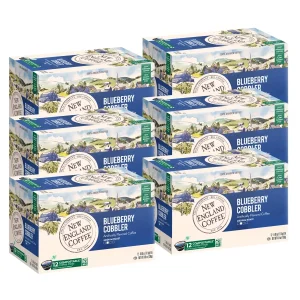 New England Coffee Blueberry Cobbler Single-Serve Pods, 12ct Box (Pack of 6) — Medium Roast, 100% Arabica, Dessert-Inspired Flavor