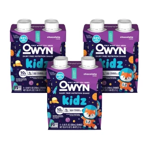 OWYN Only What You Need Kidz Chocolate Protein Shake 12 ct — 10g Plant Protein, Dairy-Free, Allergen-Free