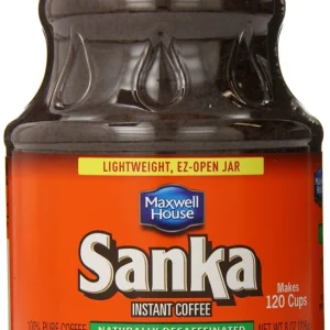 SANKA Instant Decaf Coffee 8 oz Jar (4-Pack) — Medium Roast, Resealable Jars for Quick Brew