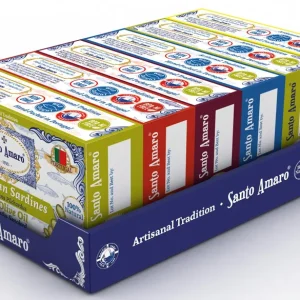 Santo Amaro European Wild Sardines Variety Pack (6 x 120g) — Hand‑Packed in Portugal, Olive Oil & Lemon & Piri Piri