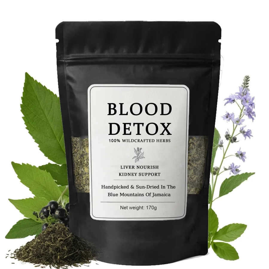 SIRDIKA Blood Detox Herbal Tea Loose Leaf 170g — Jamaican blend with cinnamon & burdock, caffeine-free daily sipping