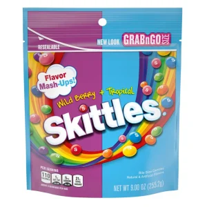 Skittles Wild Berry & Tropical Candy Bags, 9 oz 6-Pack — Resealable for Parties