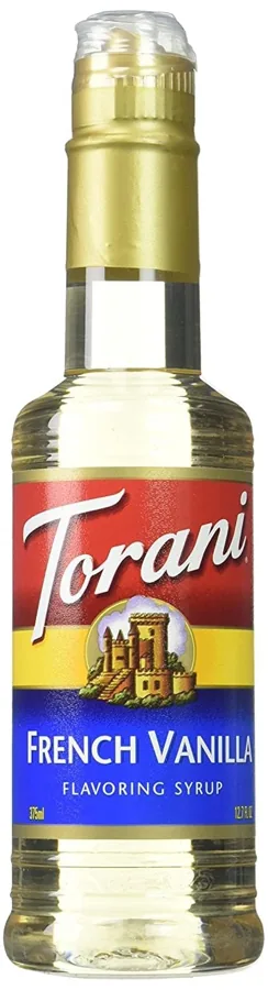 Torani French Vanilla Syrup 12.7 fl oz Pack of 4 — Creamy, Pure Cane Sugar Flavoring for Coffee & Cocktails