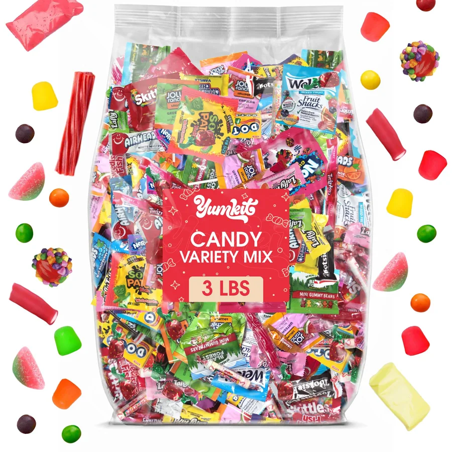 Yumkit Candy Variety Pack 3 lb Bulk Bag — 48 oz Individually Wrapped Assorted Sweets for Parties