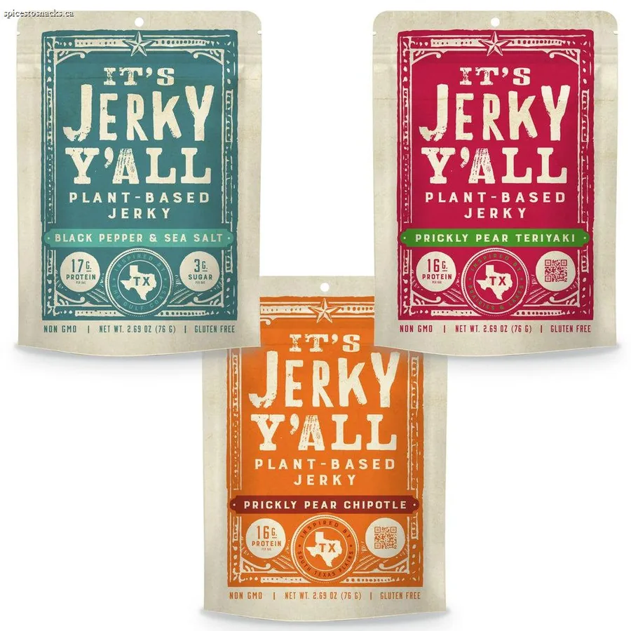 It's Jerky Y'all Variety Pack Plant-Based Jerky 3-Pack — Vegan, Low-Carb Whole Soybean Protein